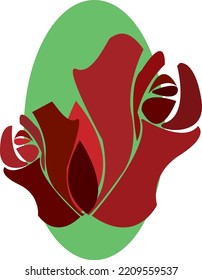 Unique Natural Bunch of Red Roses. Attractive vector Illustration.