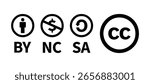 Unique NC CC SA symbol icon for creative projects