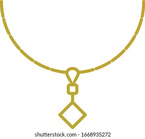 Unique Necklace Vector Line Icon