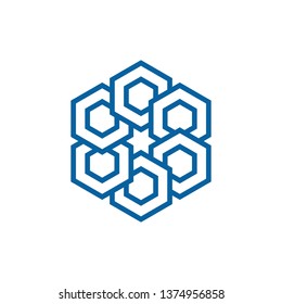 Unique New Geometric Design Icon Symbol Logo for technology business health company with modern high end look
