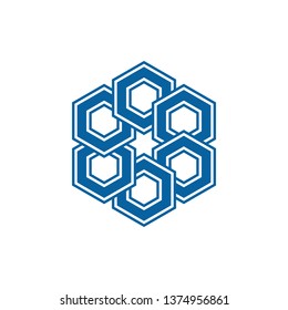 Unique New Geometric Design Icon Symbol Logo for technology business health company with modern high end look