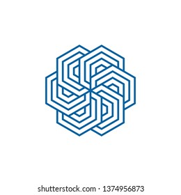 Unique New Geometric Design Icon Symbol Logo for technology business health company with modern high end look