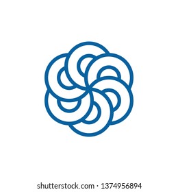 Unique New Geometric Design Icon Symbol Logo for technology business health company with modern high end look