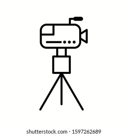 Unique News Camera Vector Line Icon