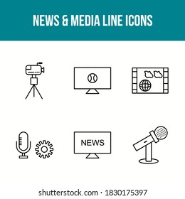 Unique News and Media Vector Icon Set