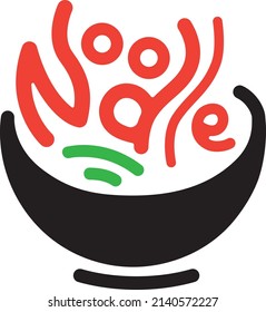 A unique noodle symbol that expresses the noodles character as a picture. Vector illustration for your design. Use for logo, icon, poster, graphic and symbol of noodle shop.