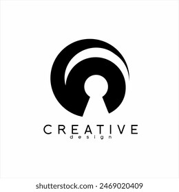 Unique number 6 logo design with keyhole. Suitable for use as a cyber security logo.