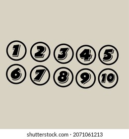 Número único en el diseño vectorial del logotipo del icono del ilustrador de círculo