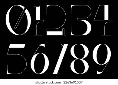 Unique number design font vector