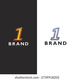 Unique number one symbol logo with abstract shape for creative business identity branding