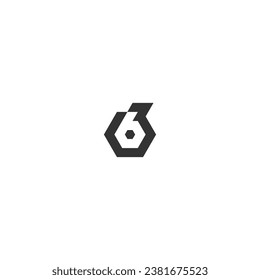 unique number six logo design