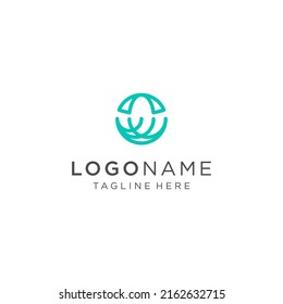 Unique O letter design and globe icon logo concept vector for branding company