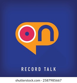 Unique on lettering typography logo design. Live broadcast speech icon design of corporate brands.