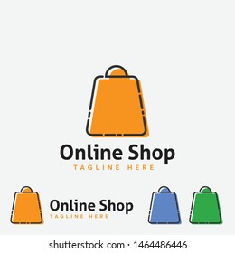 unique online shop retail logo template