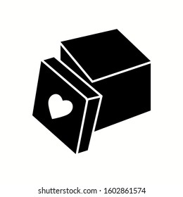 Unique Open Gift Vector Glyph Icon