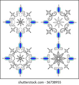 unique organic decorations snowflakes - 4  styles