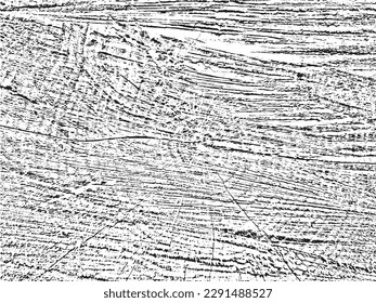 Einzigartige, organische Grunge-Struktur eines alten Schnittholzes mit Rissen und konzentrischen Kreisen. Einfarbige Vorlage für Vintage- und rustikale Designs. Ideal für Textil-Overlay und Schablone im Grunge-Stil