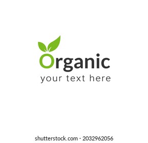 Logo orgánico único con símbolo de hoja