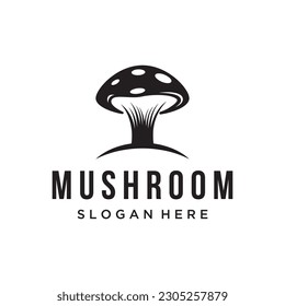 Unique organic mushroom farm creative logo design with modern concept.Vector illustration.