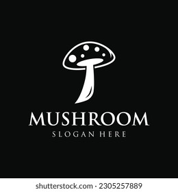 Unique organic mushroom farm creative logo design with modern concept.Vector illustration.