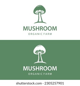 Unique organic mushroom farm creative logo design with modern concept.Vector illustration.