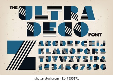 A unique original alphabet in a geometric art deco style