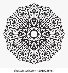 Unique Ornament black white card with mandala