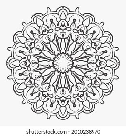Unique Ornament black white card with mandala