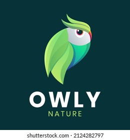 Diseño único de logotipo en color búho
