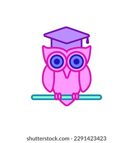 
Unique owl icon logo with flat colors