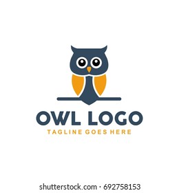 Unique Owl Logo Minimalist Shapes Colors Stock Vector (Royalty Free ...