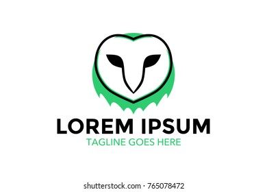 unique owl logo with simple shape and color. vector. editable