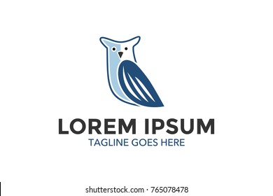 unique owl logo with simple shape and color. vector. editable