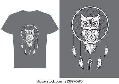 Unique owl vector design tshirt