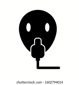 Unique Oxygen Mask Vector Glyph Icon
