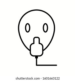 Unique Oxygen Mask Vector Line Icon