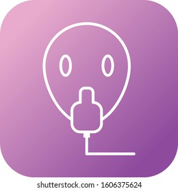 Unique Oxygen Mask Vector Line Icon