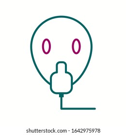 Unique Oxygen Mask Vector Line Icon