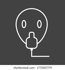 Unique Oxygen Mask Vector Line Icon