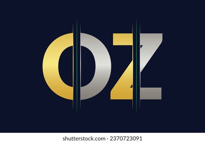 Logo único de la carta OZ Plantilla vectorial de iconos.