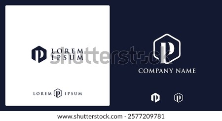 unique p letter Logo and icon classic and modern style