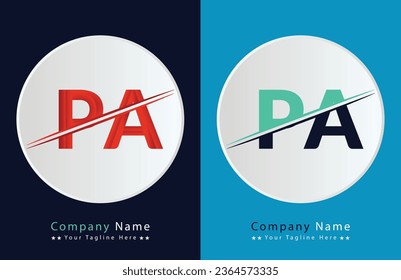 Einzigartige PA-Buchstaben Logo Symbol Vektorvorlage.