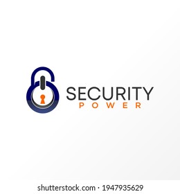 Unique Padlock, hole key, and power image graphic icon logo design abstract concept vector stock. Can be used as a symbol related to technology security or safety