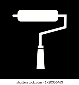 Icono de glifo del vector de rodillo de pintura único