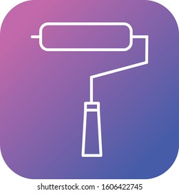 Unique Paint Roller Vector Line Icon