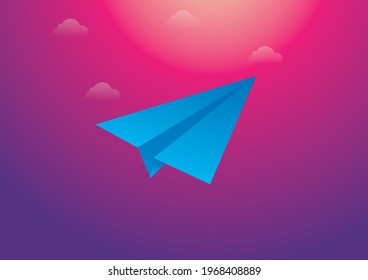 An unique paper aeroplane vector for use.