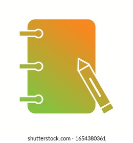 Icono Único De Glifo Del Vector De Papel Y Pencillos