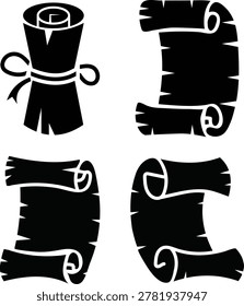 Unique Papyrus Paper Scroll Clipart Set With Vintage Appearance