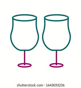 Unique Party GlassesVector Glyph Icon