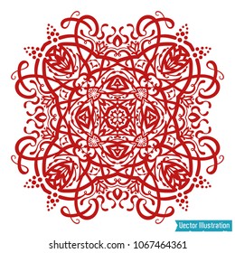 Unique pattern for applying to wood, glass, fabric and printing on clothing. Vector image for pickling metal with acid. Print for t-shirt, hoody, tee. Isolated vector illustration on white background